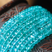纯天然磷灰石项链蓝绿色水晶，切面刻面锁骨，链女款闪耀夏季宝石饰品
