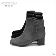 Aerosoles/爱柔仕秋冬羊皮绒面侧拉链中跟舒适时尚短靴5008