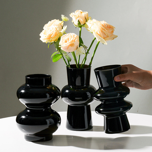 中古法式花瓶摆件高级感ins风简约水培，插花玻璃花器网红餐桌装饰