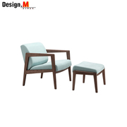 design.m创意设计师家具，水曲柳armchair实木，餐椅进口布艺沙发椅