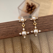 法式简约珍珠独特耳钉女潮小众设计感百搭气质纯银银耳环耳夹