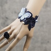 原创设计DIY手腕森系唯美蓝色亮片欧根莎蕾丝连戒指手链