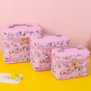 PU化妆包女可爱日系韩国大容量便携手提日用品收纳盒三件套化妆箱