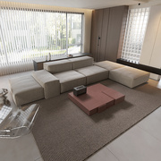 样板房定制家具现代简约轻奢布艺实木沙发组合极简大户型客厅沙发