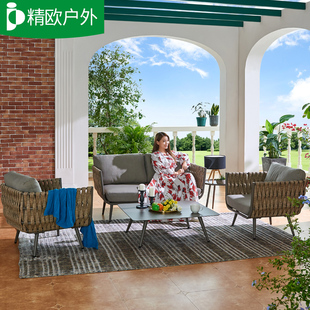 室外庭院花园欧式沙发多功能组合客厅现代简约双人简易沙发床两用