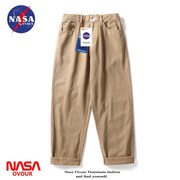 NASA联名美式阔腿纯棉工装裤男春秋季潮牌宽松百搭休闲裤直筒长裤