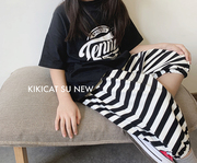 kikicat童装2021春秋韩版男女童条纹哈伦裤大裆裤儿童飞鼠裤