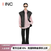 ETHOR 设计师品牌 IINC 24SS黑色开衩休闲长裤下装女