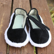 23新传统(新传统)手工布鞋奶奶，自缝一字扣千层底，毛边布鞋女式黑色平跟鞋子
