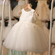 女童婚纱晚礼服生日公主裙，儿童钢琴礼服六一演出服白色花童连衣裙