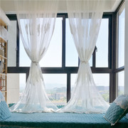 羽毛窗帘纱飘窗落地窗现代简约客厅，卧室阳台窗纱帘成品定制免打孔