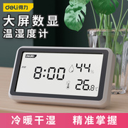 得力温湿度计室内家用温度计，精准高精度电子，数显婴儿房卧干温度表