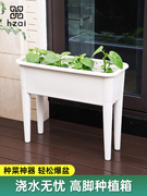 高脚种植箱蔬菜长型塑料花槽户外花箱长方形自吸水花盆阳台种菜箱