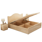 实木床箱体床现代简约双人床主卧1.8米储物床松木1.5米气压高箱床