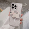 小清新粉色iphone15ProMax手机壳12透明磁吸壳13可爱狗狗磁吸支架苹果14Pro蝴蝶结女款