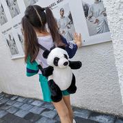 韩版儿童包2023秋季双肩包可爱熊猫小背包潮男女童卡通毛绒包