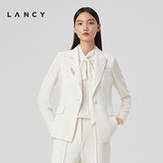 lancy朗姿女装2023春季白色西装收腰通勤外套女ol西服上衣