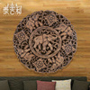 泰国客厅玄关中式仿古木雕挂件圆形实木镂雕背景墙装饰壁饰壁挂