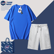 NASA GAVK2023春秋季潮流纯棉上衣夏季套装男女同款短裤百搭