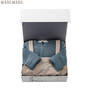 MARLMARL宝宝儿童男童纯色针织开衫两穿式背带短裤套装礼盒
