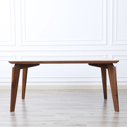 北欧黑胡桃木餐桌长方形，家用小户型简约现代全实木餐桌椅原木饭桌
