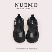 nuemo法国风潮牌童鞋~女童黑色，皮鞋@春季儿童，演出鞋~厚底玛丽珍鞋