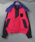 Vintage 古着exe中古秋冬季90s日本亮粉色黑色滑雪服夹克外套
