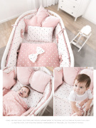 婴儿床四件套床围防撞围儿童宝宝拼接挡布床上用品套件纯棉可拆洗