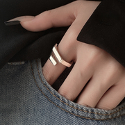 Z小姐925纯银折线食指戒指女小众设计2024年潮时尚个性开口戒