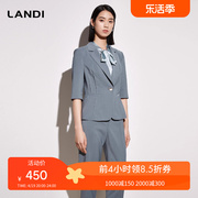 LANDI收腰修身一粒扣小西装上衣女夏季七分袖西服