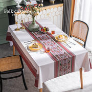 波西米亚桌布桌旗印花民族餐桌布防水防油免洗桌垫宴会餐桌垫