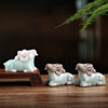 创意可爱青瓷哥窑，扬眉吐气可养开片茶玩陶瓷，小动物羊吉祥摆件