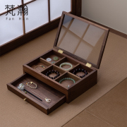 梵瀚木质翡翠手镯盒收纳多位高级大容量展示架文玩手串珠子收纳盒