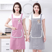 棉布围裙韩版女时尚2024家用厨房做饭蕾丝花边洋气夏季薄透气