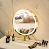 台式镜子化妆镜桌面网红轻奢大镜子带灯卧室 现代简约意式梳妆镜