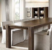 意式现代简约家具英式古典实木西餐桌美国RH原单美式简约别墅桌子