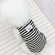春秋宠物狗狗可牵引衣服，泰迪比熊中小型犬，舒适棉条纹背心
