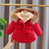 女童派克服冬季2021儿童洋气加绒加厚袄子女宝宝冬装棉衣外套