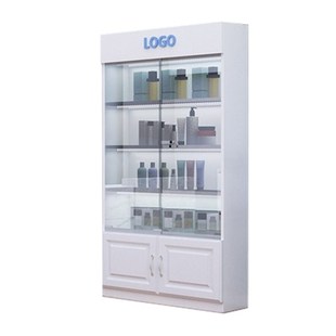 急速展示柜北欧带锁推拉玻璃门美容产品展示柜化妆品展示柜