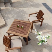 定制户外休闲桌椅花园阳台套装喝茶桌方桌五件套装木质家具组合桌