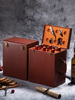 高档六支装红酒礼盒6瓶红酒包装箱子手提红酒盒黑色棕色可定制