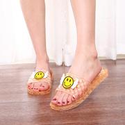夏季女人室内居家浴室塑料防滑软底PVC水晶透明大尺码凉拖鞋