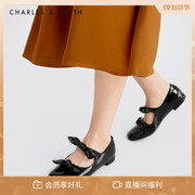 charles&keith22秋季ck1-70900406女士蝴蝶结饰平底玛丽珍鞋