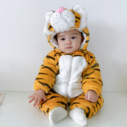 宝宝冬装连体衣加厚春款套装，可爱老虎动物，造型哈衣婴儿冬季外出服