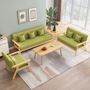 布艺沙发客厅2024现代小户型沙发茶几组合出租房简易双人沙发