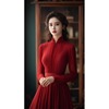 高端精致新中式国风改良旗袍红色连衣裙高级感超好看结婚礼服秋冬