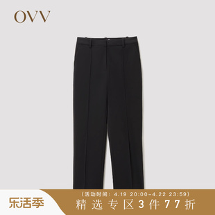 OVV春夏女装日本进口弹力面料经典烟管九分休闲裤