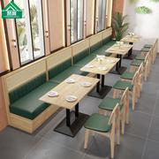 主题餐厅餐吧酒吧汉堡店西餐厅，靠墙卡座，茶餐厅沙发桌椅组合
