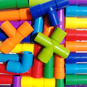 儿童水管道积木塑料玩具3-6周岁益智男孩，1-2岁女孩7宝宝9拼装拼插