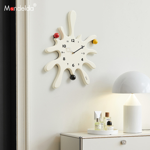 Mandelda免打孔北欧轻奢钟表挂钟客厅现代简约艺术创意时钟挂墙
